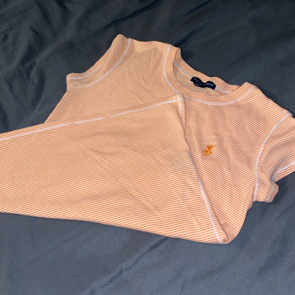 POLO Ralph Lauren Orange/White Striped fitted tee